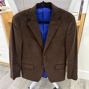 Club Room Corduroy Dark Brown Blazer Coat 2 Button Mens